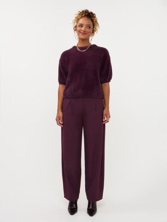 Y Knitted Top Mary Aubergine