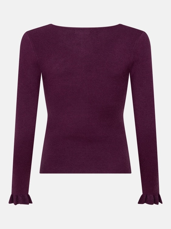 Y Knitted Top Charlotte Plum