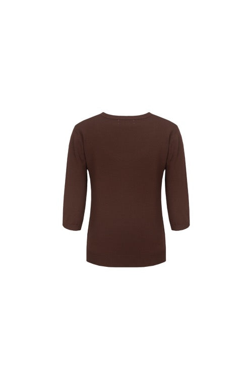 CS Ann Knit Pullover Mocha Brown & Eclipse