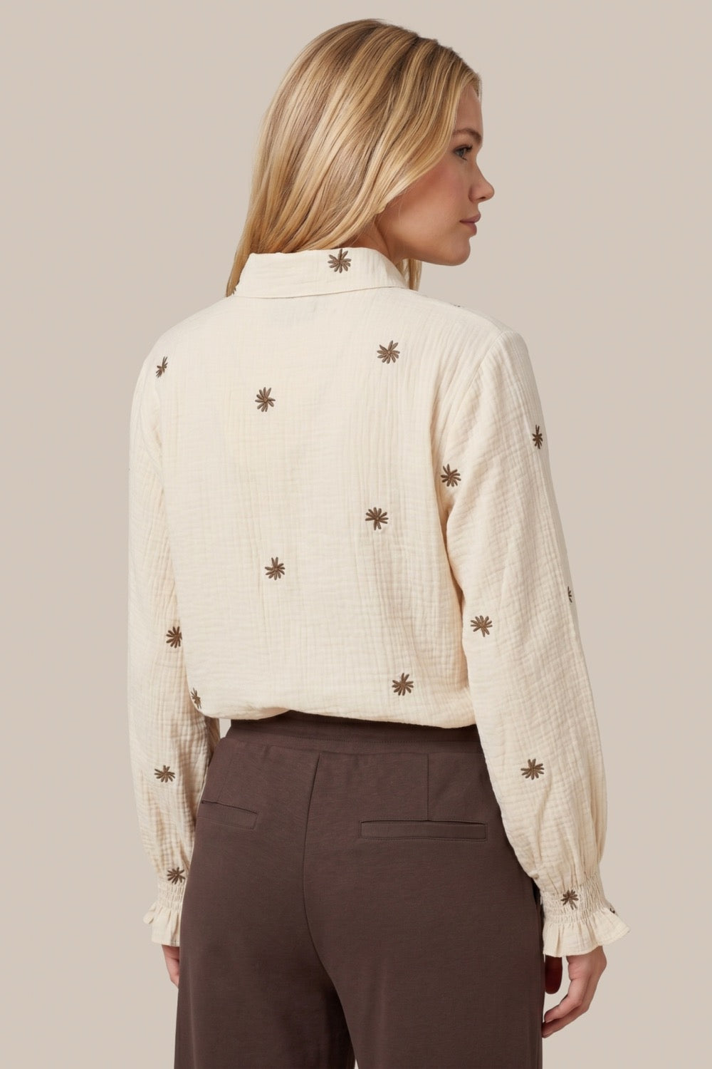 CS Lancy Blouse Sand/Mocha Brown