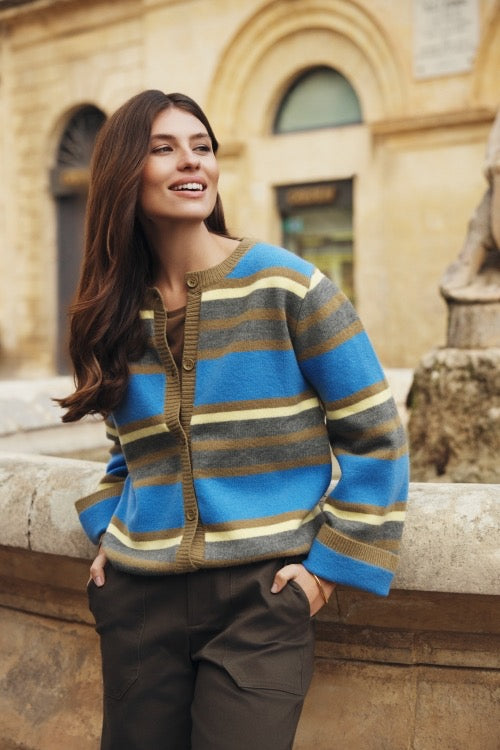 GM Chitra Knit Cardigan Marine