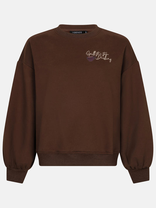 Y Sweater Spill The Till Brown