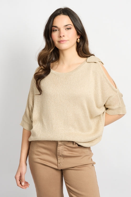 C&S Amber Knit Pullover Sand