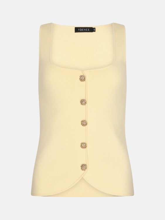 Y Knitted Top Mella Soft Yellow