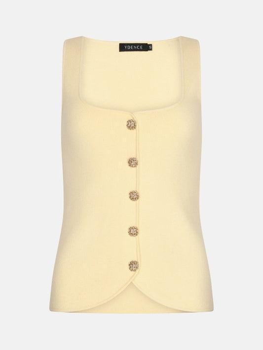 Y Knitted Top Mella Soft Yellow