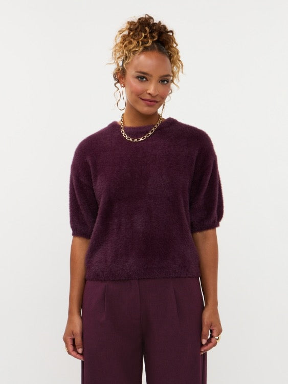 Y Knitted Top Mary Aubergine