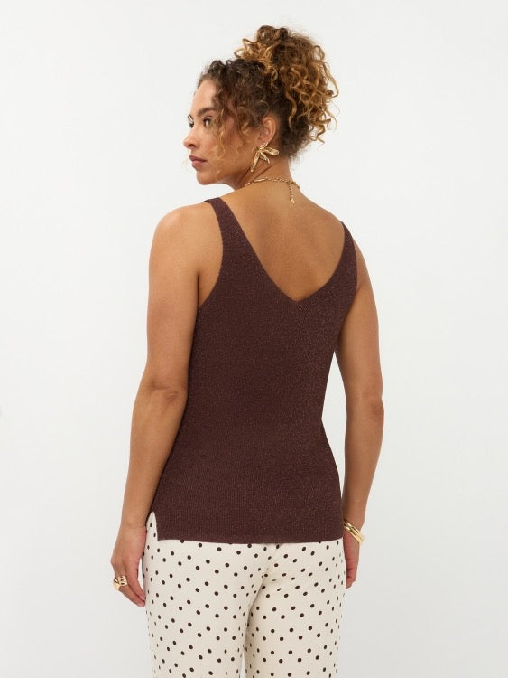 Y Knitted Top Lux Brown