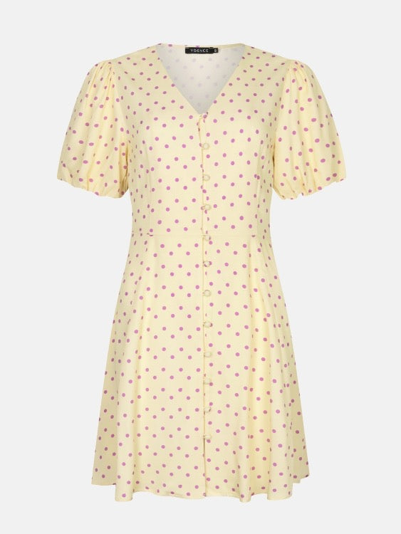 Y Dress Amaya Ecru Dots