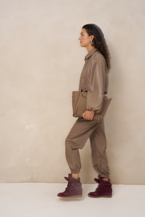 LM Pants Janne PU Ballon Taupe