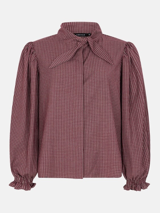 Y Blouse Amena Mauve Check