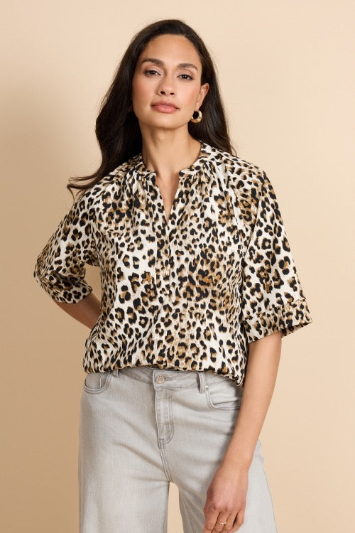 GM Penelope Top Offwhite/Walnut
