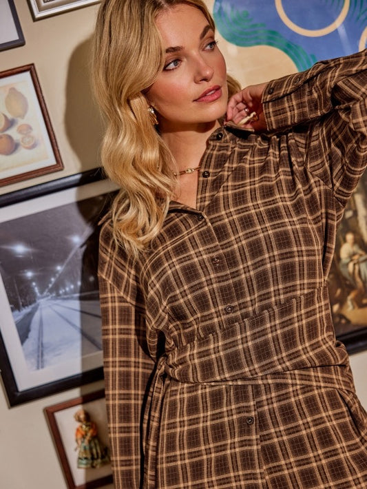 Y Blouse Isa Brown Check