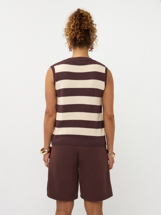 Y Knitted Top Judith Brown/Ecru