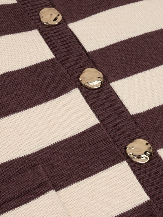 Y Knitted Top Judith Brown/Ecru