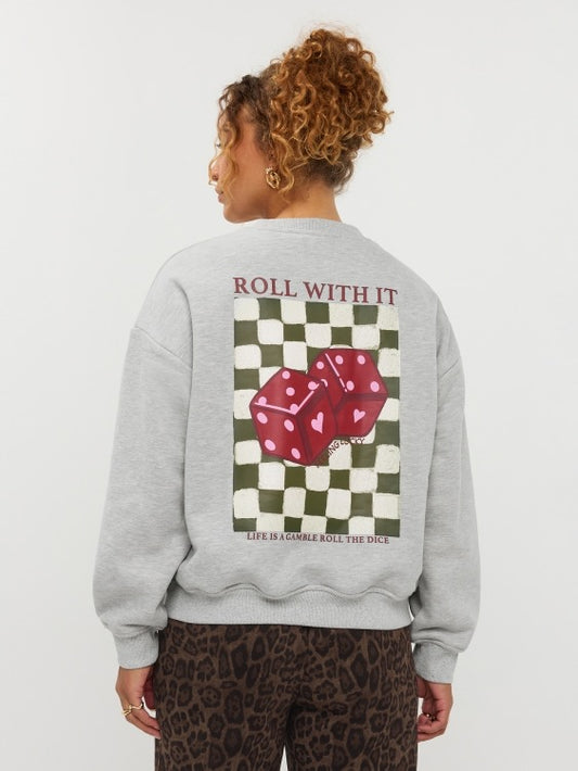 Y Sweater Roll With It Grey