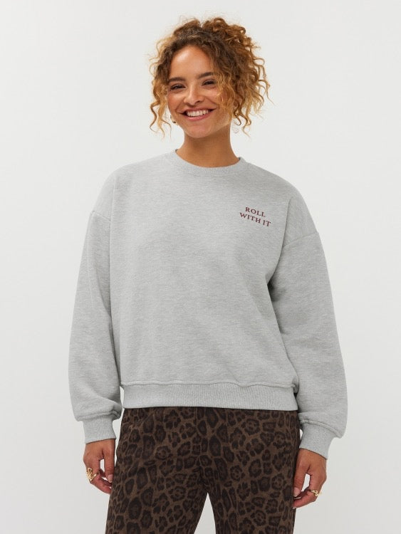 Y Sweater Roll With It Grey