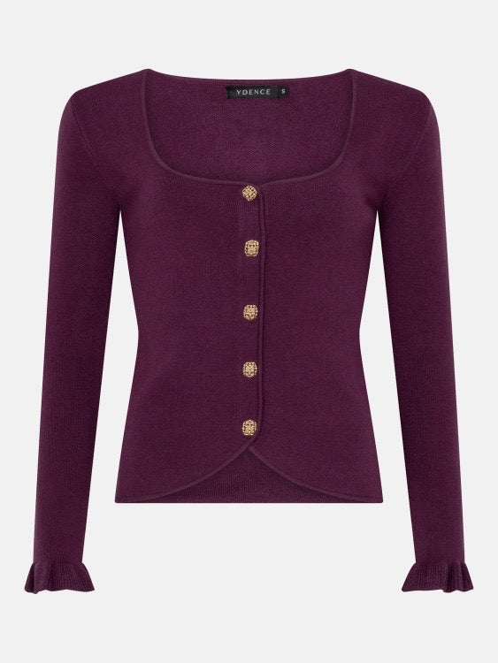 Y Knitted Top Charlotte Plum