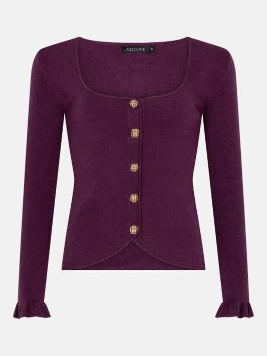 Y Knitted Top Charlotte Plum