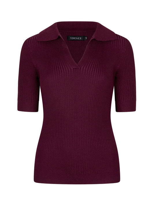 Y Knitted Top Wies Burgundy